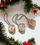 Set of 3 Rattan Baubles, Hanging Christmas Ornament