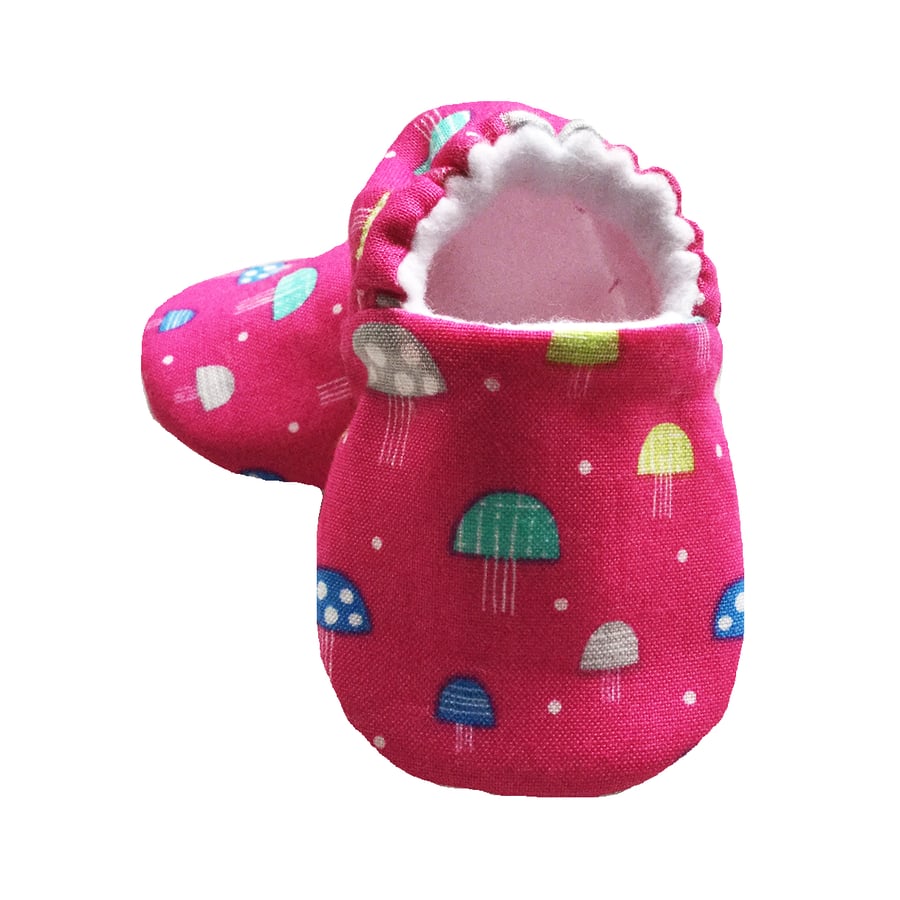 Baby Shoes first Walkers pink TOADSTOOLS Slippers Pram Shoes Gift Idea 0-24M