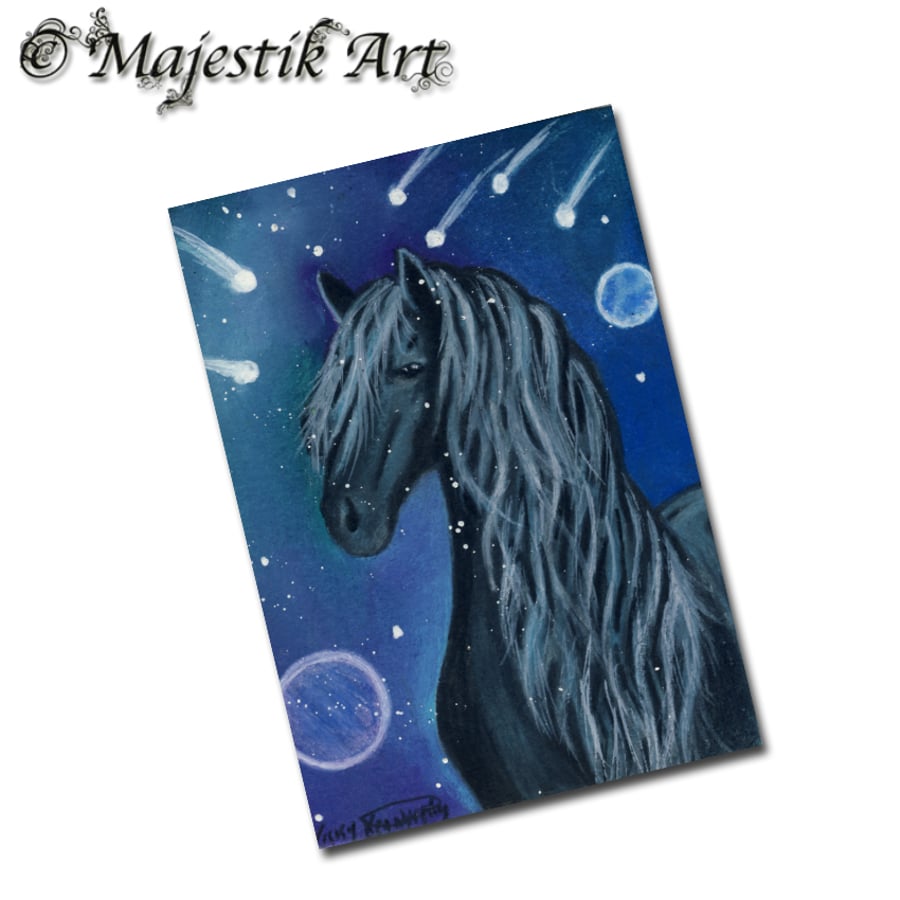 Archival ACEO Horse Print 'Cluster' By V Kenworthy