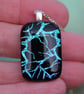  Blue dichroic glass  pendant,  branches dichroic fused glass necklace SKU F42 - Image 3
