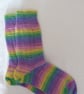 Hand-cranked Knitted Ribbed Wool Socks Size 6 to 7 - Image 2