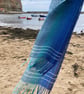 Into The Blue Cotton, Linen and Silk Handwoven Scarf - Image 2