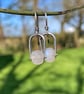 Silver and moonstone small dangle earrings  - Image 2