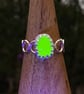 RARE UV Seaglass Silver Hoop Ring - Size Q- 1355