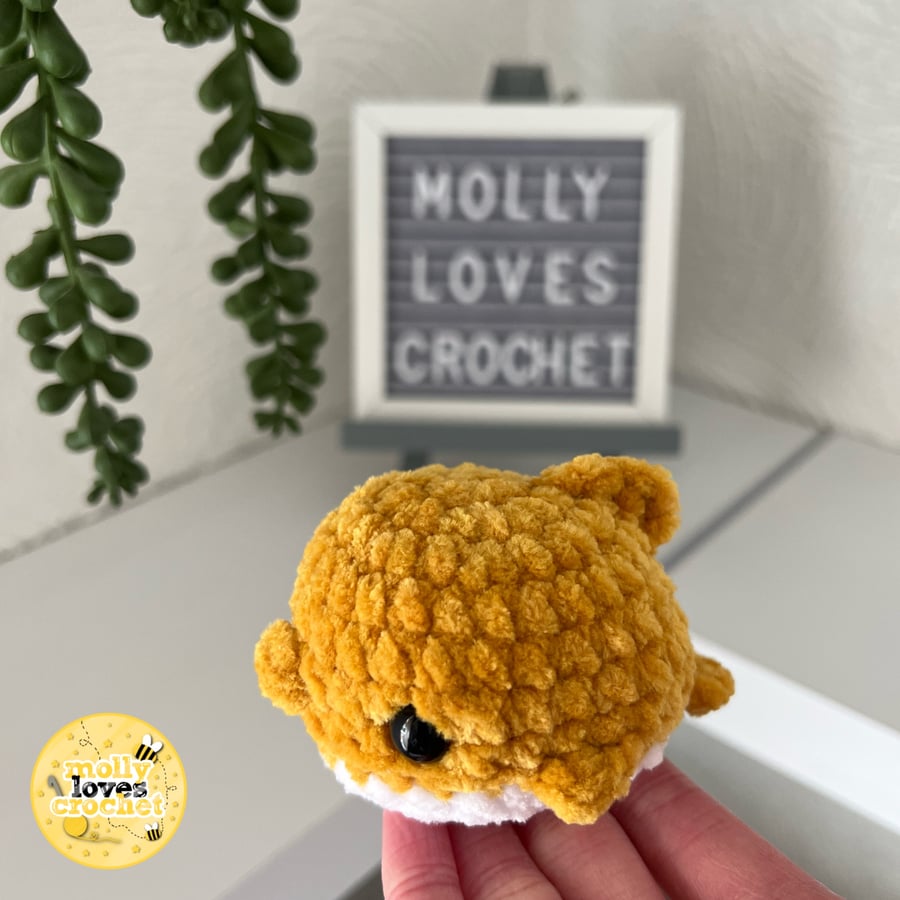 Mini Crochet Dolphin Plushie GOLD