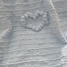 Bobble Heart Pram Buggy Blanket