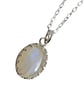 Sterling Silver Moonstone Necklace Blue Flash Oval Gemstone Jewellery Gift - Image 2