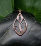 Copper Wire Flower Pendant - Capri Blue - Image 2