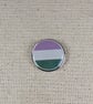Gender queer Flag Badge - Pride Themed Pin - 18mm Large Resin Topped Pin Badge