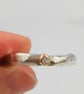 Luminous Sterling Silver & Gold Diamond Ring - Size O - Image 4