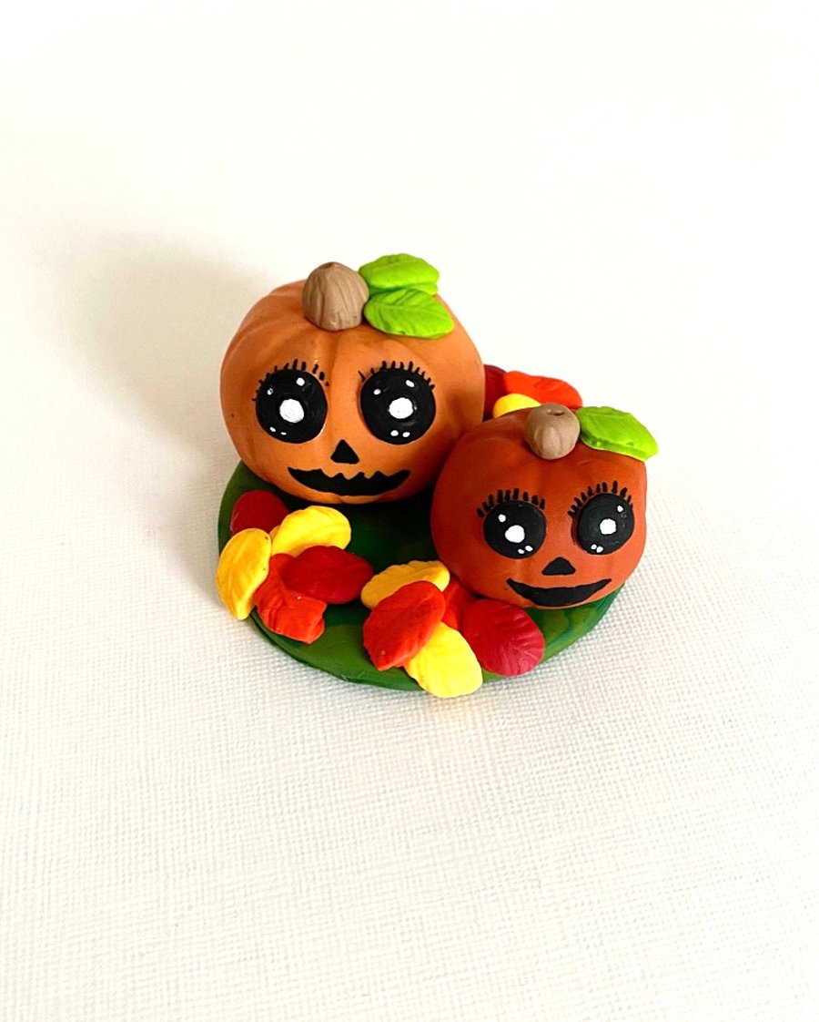 Handmade pumpkin Halloween ornament 