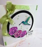 Handmade Hummingbird Thank You Card with Ribbon Bow - Image 2