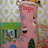 Pair of custom made personalised Christmas Stockings for J.Bond