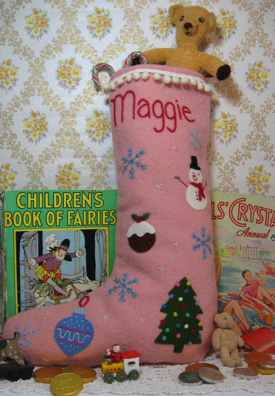 Large sized Custom made personalised Christmas Stocking