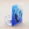 Fused Glass Shark Tea-Light Candle Holder