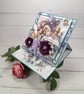 Handmade Easel Birthday Card (123) Fairy Garden Purple Flowers.  - Image 3