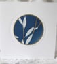 BOTANICAL CYANOTYPE PRINT CARD WITH GOLD LEAF - Image 3
