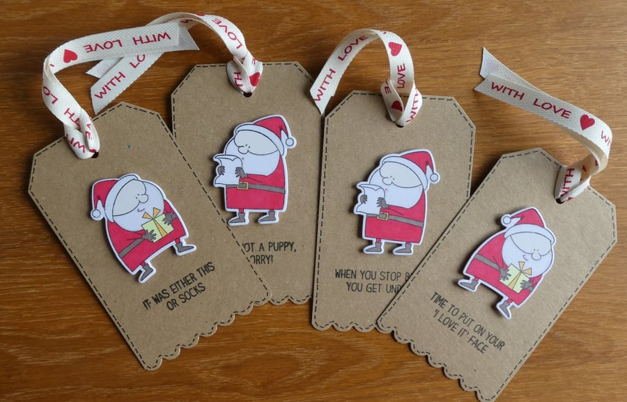 Santa Gift Tags - Kraft Card