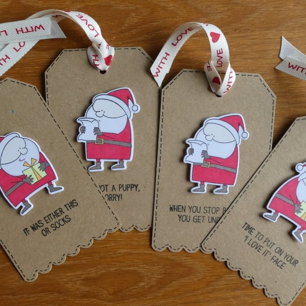 Santa Gift Tags - Kraft Card