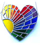 Sun Heart Suncatcher Stained Glass Rainbow Rays Handmade 007