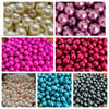 100 x Round Glass Pearl Beads, choice of colours, 6mm, purple or cream