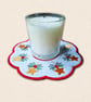Christmas Star Candle Mat - Embroidered Festive Decor - Image 1