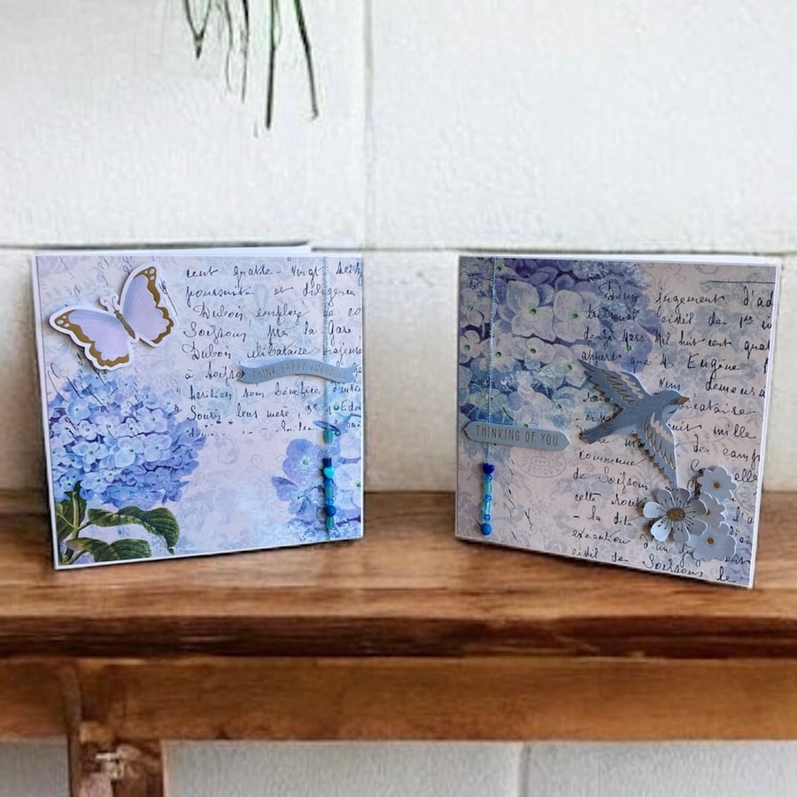 Set of two Thinking of You greetings cards