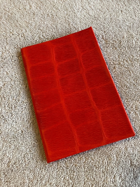 A6: Softcover - Textured Red Italian Leather leatherbound Notebook - Journal
