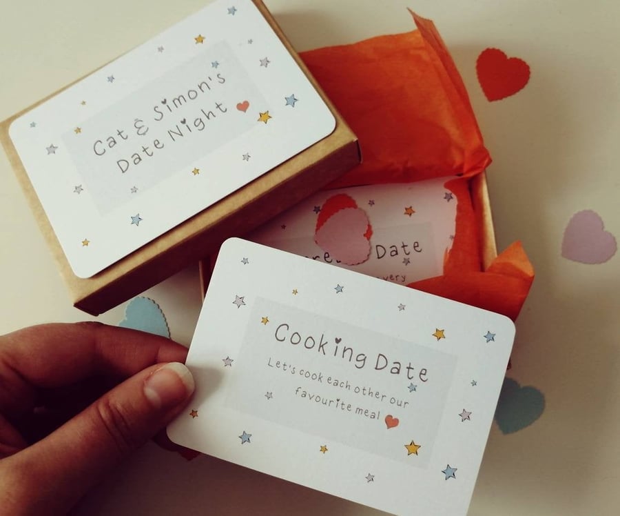 Date Night, Date Night Box,12 small date night cards, date night ideas