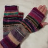 Hand knitted fingerless gloves - MULTICOLOURED