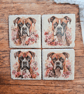 Boxer Dog Decoupaged Slate Coasters Set of 4