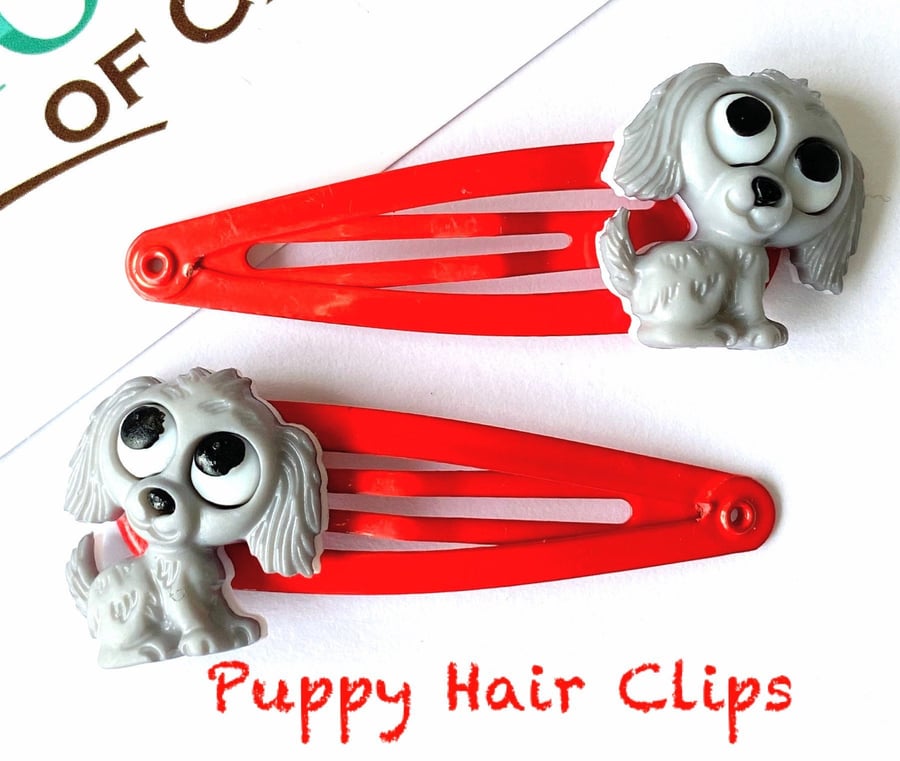 Puppy Dog Hair Clips - Dog Gifts For Girls - You Choose Hair Clips - You Choose 