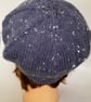 Women's Classic Hand Knit Wool Beret, Airforce Blue Hat, Knitted French Beret - Image 4