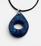Windsor Blue and Turquoise Marbled Glasses Holder Necklace