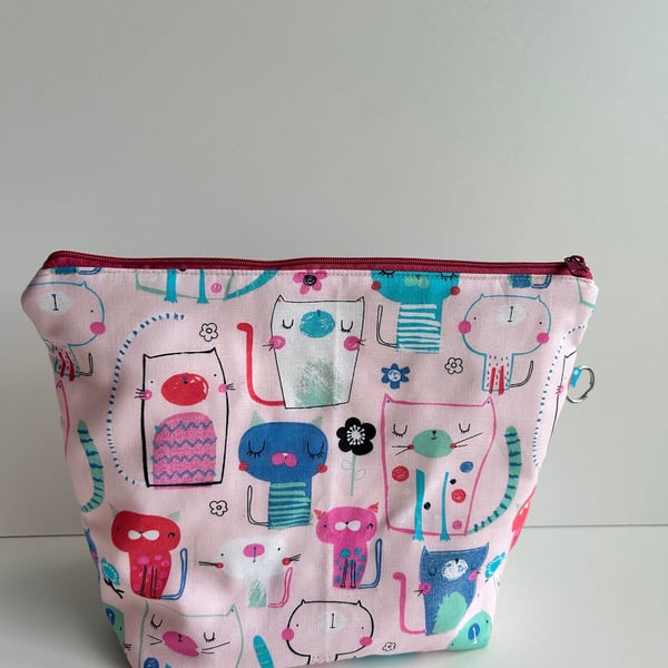 Knitting Project bag, Cats Project bag, Project bag for knitters