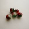 5  Dyed Rosy Apple Jade Beads  15mm   