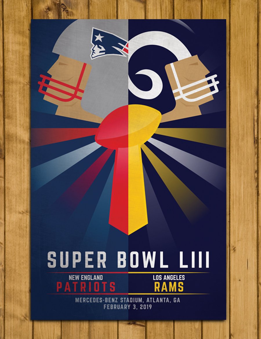 New England Patriots v Los Angeles Rams - Super Bowl LIII Poster (11 x 17")