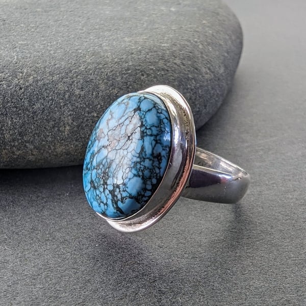 Sterling Sliver and Turquoise Ringwith Wide Band