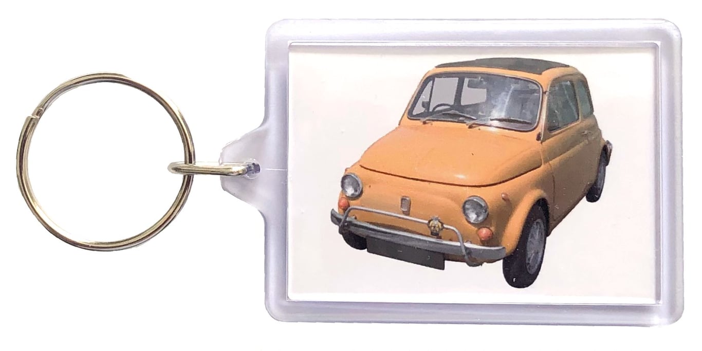 FIAT 500 Cinquecento 1970 - Keyring with 50x35mm Insert - Fun Car
