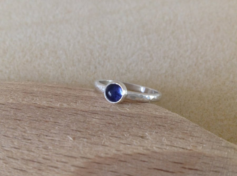 Iolite Sterling and Fine silver ring