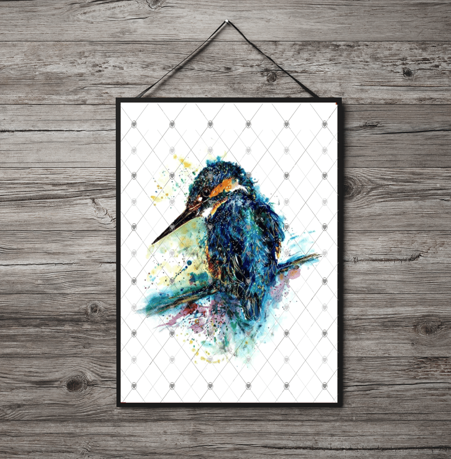 Kingfisher A4 Print, Kingfisher Custom Print, Personalised Wall Art