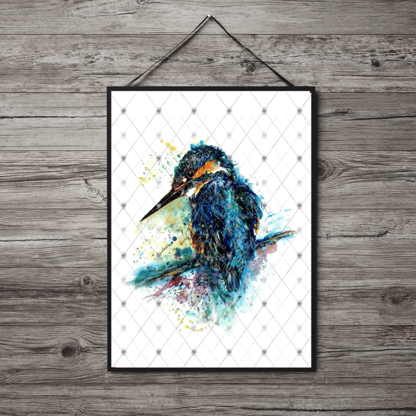 Kingfisher A4 Print, Kingfisher Custom Print, Personalised Wall Art