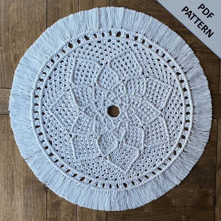 Macrame Table Centrepiece Pattern - Lotus Mandala Design