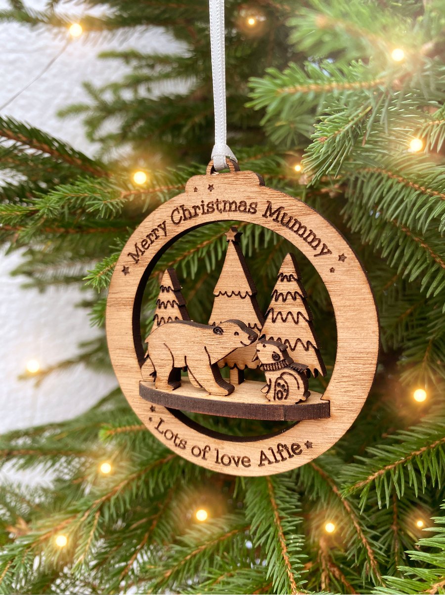 Personalised Merry Christmas Mummy Christmas Ornament