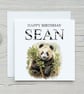 Personalised Panda Birthday Card. Design 2