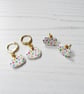 NEW white spotty mini pumpkin earrings LIMITED NUMBERS - Image 1