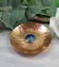 Copper Dish - Shallow Bowl with Enamel and Stamped Rings, Earrings, Trinkets
