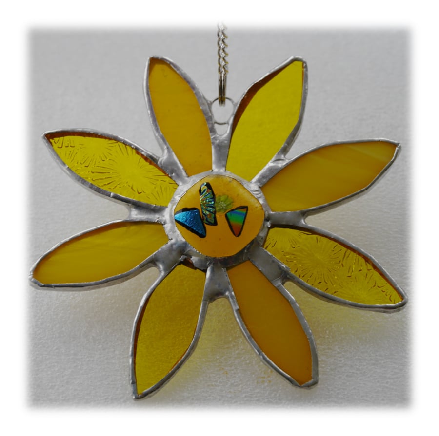 Sunflower Suncatcher Handmade Stained Glass 036