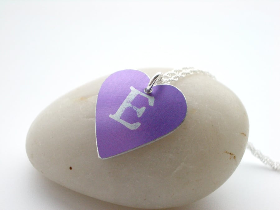 Personalised initial heart pendant necklace 
