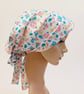 Surgical scrub cap, nurse hair coverage, cotton head wear, lined head scarf